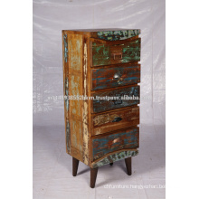 Tall Drawers Chest in reclaimed wood